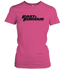 Fast & Furious Flat Black Bold Movie Logo Women's T-Shirt Women's T-Shirt - globaltrendtees