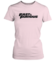 Fast & Furious Flat Black Bold Movie Logo Women's T-Shirt Women's T-Shirt - globaltrendtees