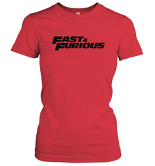 Fast & Furious Flat Black Bold Movie Logo Women's T-Shirt Women's T-Shirt - globaltrendtees