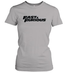 Fast & Furious Flat Black Bold Movie Logo Women's T-Shirt Women's T-Shirt - globaltrendtees