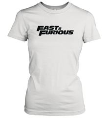Fast & Furious Flat Black Bold Movie Logo Women's T-Shirt Women's T-Shirt - globaltrendtees