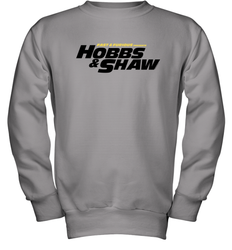 Fast & Furious Hobbs & Shaw Yellow And Black Movie Logo Youth Crewneck Sweatshirt