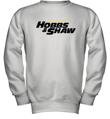 Fast & Furious Hobbs & Shaw Yellow And Black Movie Logo Youth Crewneck Sweatshirt Youth Crewneck Sweatshirt - globaltrendtees