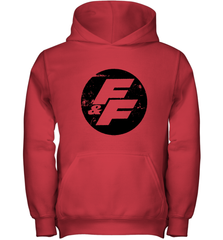 Fast and Furious Distressed Circle Logo Youth Hooded Sweatshirt Youth Hooded Sweatshirt - globaltrendtees