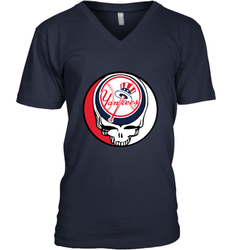 New York Yankees Grateful Dead Baseball Steal Your Face MLB Men's V-Neck T-Shirt
