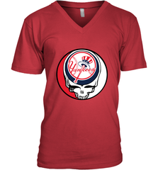 New York Yankees Grateful Dead Baseball Steal Your Face MLB Men's V-Neck T-Shirt Men's V-Neck T-Shirt - globaltrendtees