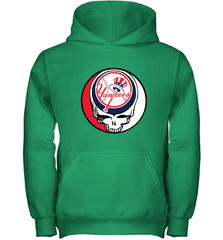 New York Yankees Grateful Dead Baseball Steal Your Face MLB Youth Hooded Sweatshirt Youth Hooded Sweatshirt - globaltrendtees