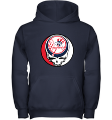 New York Yankees Grateful Dead Baseball Steal Your Face MLB Youth Hooded Sweatshirt Youth Hooded Sweatshirt - globaltrendtees