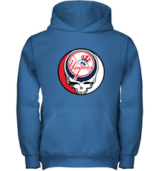 New York Yankees Grateful Dead Baseball Steal Your Face MLB Youth Hooded Sweatshirt Youth Hooded Sweatshirt - globaltrendtees