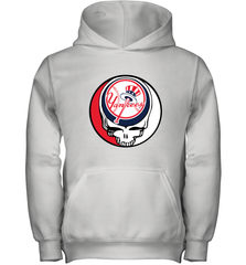 New York Yankees Grateful Dead Baseball Steal Your Face MLB Youth Hooded Sweatshirt Youth Hooded Sweatshirt - globaltrendtees