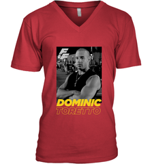 Fast & Furious Dominic Toretto Dom Portrait Logo Men's V-Neck T-Shirt Men's V-Neck T-Shirt - globaltrendtees