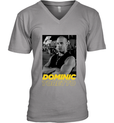 Fast & Furious Dominic Toretto Dom Portrait Logo Men's V-Neck T-Shirt