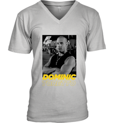 Fast & Furious Dominic Toretto Dom Portrait Logo Men's V-Neck T-Shirt Men's V-Neck T-Shirt - globaltrendtees