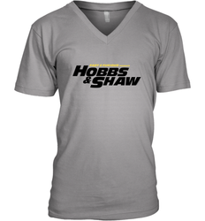 Fast & Furious Hobbs & Shaw Yellow And Black Movie Logo Men's V-Neck T-Shirt