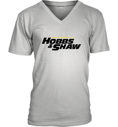 Fast & Furious Hobbs & Shaw Yellow And Black Movie Logo Men's V-Neck T-Shirt