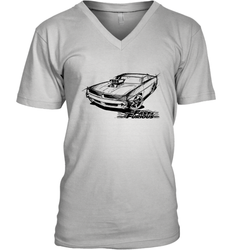 Fast & Furious Dom's Charger with Engine Men's V-Neck T-Shirt