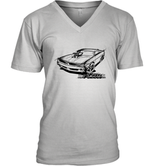 Fast & Furious Dom's Charger with Engine Men's V-Neck T-Shirt Men's V-Neck T-Shirt - globaltrendtees