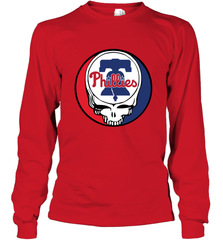 Philadelphia Phillies Grateful Dead Baseball Steal Your Face MLB Long Sleeve T-Shirt Long Sleeve T-Shirt - globaltrendtees