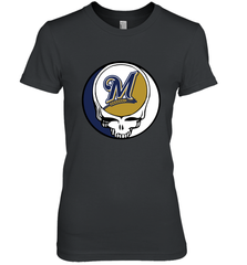 Milwaukee Brewers Grateful Dead Baseball Steal Your Face MLB Women's Premium T-Shirt Women's Premium T-Shirt - globaltrendtees