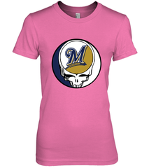 Milwaukee Brewers Grateful Dead Baseball Steal Your Face MLB Women's Premium T-Shirt Women's Premium T-Shirt - globaltrendtees