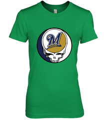 Milwaukee Brewers Grateful Dead Baseball Steal Your Face MLB Women's Premium T-Shirt Women's Premium T-Shirt - globaltrendtees