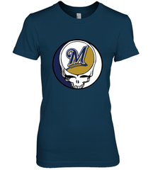Milwaukee Brewers Grateful Dead Baseball Steal Your Face MLB Women's Premium T-Shirt Women's Premium T-Shirt - globaltrendtees