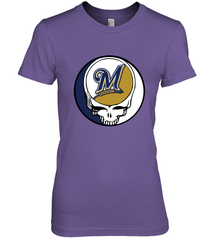 Milwaukee Brewers Grateful Dead Baseball Steal Your Face MLB Women's Premium T-Shirt Women's Premium T-Shirt - globaltrendtees