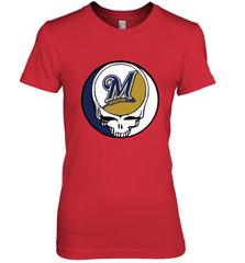 Milwaukee Brewers Grateful Dead Baseball Steal Your Face MLB Women's Premium T-Shirt Women's Premium T-Shirt - globaltrendtees