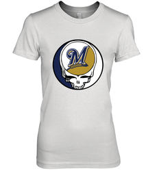 Milwaukee Brewers Grateful Dead Baseball Steal Your Face MLB Women's Premium T-Shirt