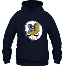 Milwaukee Brewers Grateful Dead Baseball Steal Your Face MLB Hooded Sweatshirt Hooded Sweatshirt - globaltrendtees