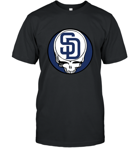 San Diego Padres Grateful Dead Baseball Steal Your Face MLB Men's T-Shirt Men's T-Shirt / Black / S Men's T-Shirt - globaltrendtees