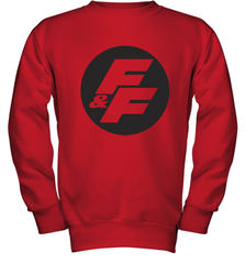 Fast & Furious Negative Space Circle Logo Youth Crewneck Sweatshirt Youth Crewneck Sweatshirt - globaltrendtees