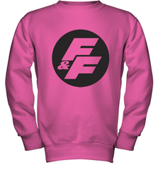 Fast & Furious Negative Space Circle Logo Youth Crewneck Sweatshirt Youth Crewneck Sweatshirt - globaltrendtees