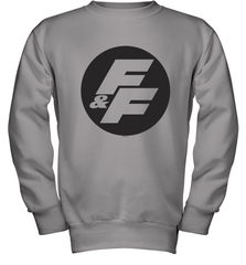 Fast & Furious Negative Space Circle Logo Youth Crewneck Sweatshirt Youth Crewneck Sweatshirt - globaltrendtees