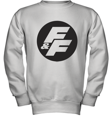 Fast & Furious Negative Space Circle Logo Youth Crewneck Sweatshirt Youth Crewneck Sweatshirt - globaltrendtees
