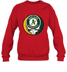 Oakland Athletics Grateful Dead Baseball Steal Your Face MLB Crewneck Sweatshirt Crewneck Sweatshirt - globaltrendtees