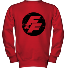 Fast and Furious Distressed Circle Logo Youth Crewneck Sweatshirt Youth Crewneck Sweatshirt - globaltrendtees
