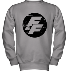 Fast and Furious Distressed Circle Logo Youth Crewneck Sweatshirt
