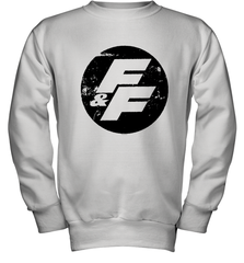 Fast and Furious Distressed Circle Logo Youth Crewneck Sweatshirt Youth Crewneck Sweatshirt - globaltrendtees