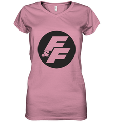Fast & Furious Negative Space Circle Logo Women's V-Neck T-Shirt Women's V-Neck T-Shirt - globaltrendtees