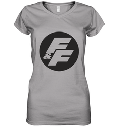 Fast & Furious Negative Space Circle Logo Women's V-Neck T-Shirt