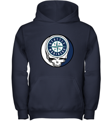Seattle Mariners Grateful Dead Baseball Steal Your Face MLB Youth Hooded Sweatshirt Youth Hooded Sweatshirt - globaltrendtees
