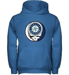 Seattle Mariners Grateful Dead Baseball Steal Your Face MLB Youth Hooded Sweatshirt Youth Hooded Sweatshirt - globaltrendtees
