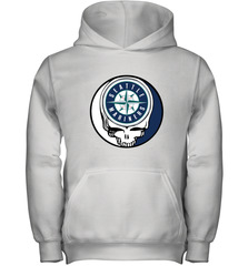Seattle Mariners Grateful Dead Baseball Steal Your Face MLB Youth Hooded Sweatshirt Youth Hooded Sweatshirt - globaltrendtees