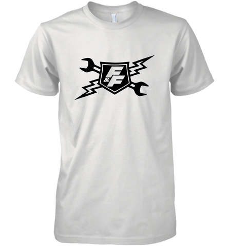 Fast & Furious Racing Shield Motif Men's Premium T-Shirt Men's Premium T-Shirt / White / XS Men's Premium T-Shirt - globaltrendtees