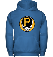 Pittsburgh Pirates Grateful Dead Baseball Steal Your Face MLB Youth Hooded Sweatshirt Youth Hooded Sweatshirt - globaltrendtees