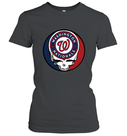 Washington Nationals Grateful Dead Baseball Steal Your Face MLB Women's T-Shirt Women's T-Shirt / Black / S Women's T-Shirt - globaltrendtees