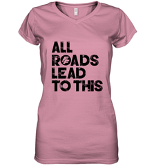 Fast & Furious Logo All Roads Lead To This Women's V-Neck T-Shirt Women's V-Neck T-Shirt - globaltrendtees