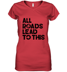 Fast & Furious Logo All Roads Lead To This Women's V-Neck T-Shirt Women's V-Neck T-Shirt - globaltrendtees