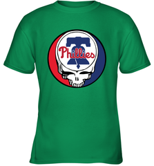 Philadelphia Phillies Grateful Dead Baseball Steal Your Face MLB Youth T-Shirt Youth T-Shirt - globaltrendtees